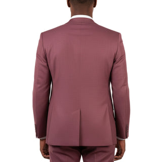 Joseph Michael Rose Vested Sharkskin Suit - Back View