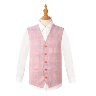 Joseph Michael 17008-85 3-Piece Slim Fit Pink Plaid Suit - Detail View