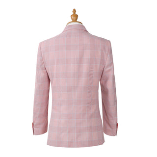 Joseph Michael 17008-85 3-Piece Slim Fit Pink Plaid Suit - Side View