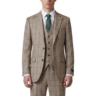Joseph Michael Botura Men's Camel 3-Piece Plaid Suit