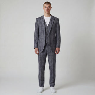 Joseph Michael Botura Men's Cobalt 3-Piece Plaid Suit