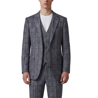 Joseph Michael Botura Men's Cobalt 3-Piece Plaid Suit