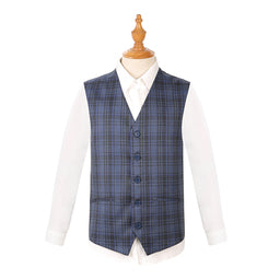 Joseph Michael 19144-5 3-Piece Slim Fit Navy Plaid Suit - Detail View