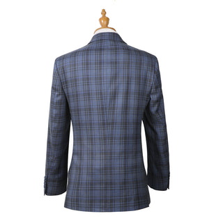 Joseph Michael 19144-5 3-Piece Slim Fit Navy Plaid Suit - Side View