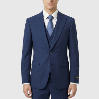 Joseph Michael 29105 Navy Slim Fit Peak Lapel Vested Suit - Side View