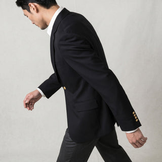 Joseph Michael Gold Button Notch Lapel Blazer - Black
