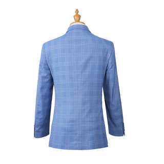 Joseph Michael 2010-102 3-Piece Slim Fit Blue Plaid Suit - Side View
