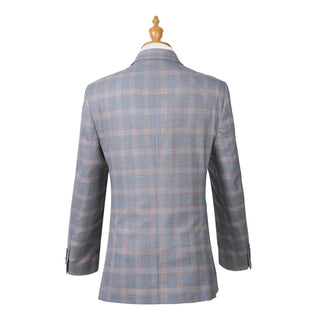 Joseph Michael 21002-22 3-Piece Slim Fit Grey Plaid Suit - Side View