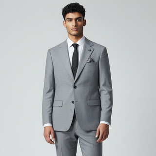 Stacy Adams 2 Button Notch Lapel Grey Suit Sm282-09 - Front View