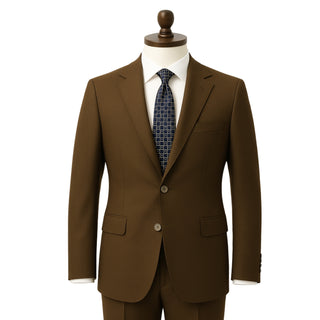 100% Wool 2 Button Modern Fit Tobacco Suit