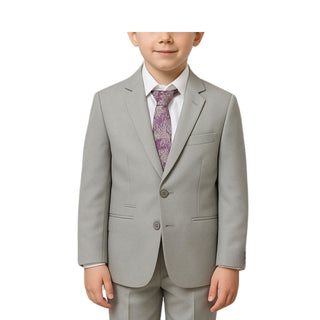 Boys Grey Poplin Suit