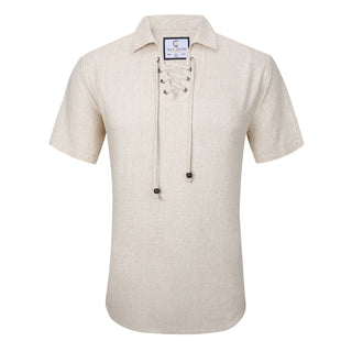 Linen Blend Non-Iron Drawstring Shirt