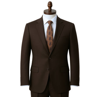 100% Wool 2 Button Modern Fit Brown Suit