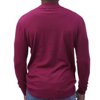 Burgundy Traditional Fit Mockneck Sweater