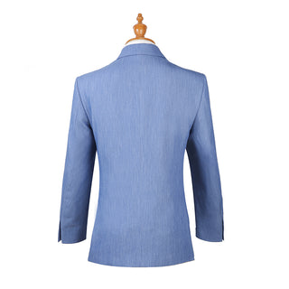 Joseph Michael 29105 Denim Slim Fit Peak Lapel Vested Suit - Fabric Detail