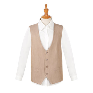 Joseph Michael 29105 Tan Slim Fit Peak Lapel Vested Suit - Vest View