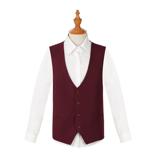 Joseph Michael 29105 Burgundy Slim Fit Peak Lapel Vested Suit - Fabric Detail