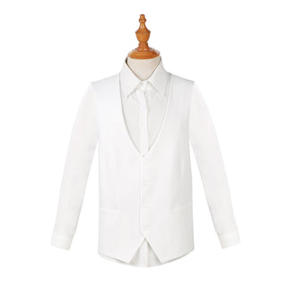 Joseph Michael 29105 White Slim Fit Peak Lapel Vested Suit - Vest View