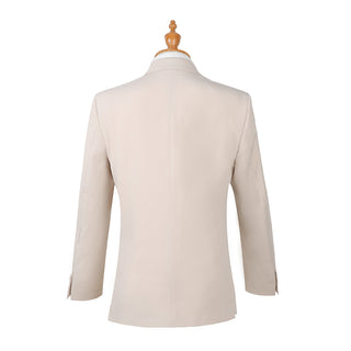 Joseph Michael 29105 Khaki Slim Fit Peak Lapel Vested Suit - Back View