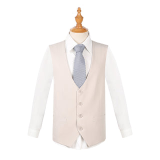 Joseph Michael 29105 Khaki Slim Fit Peak Lapel Vested Suit - Detail View