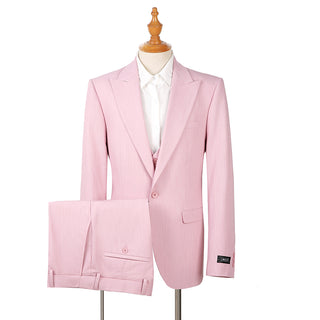 Joseph Michael 29105 Blush Slim Fit Peak Lapel Vested Suit - Close Up