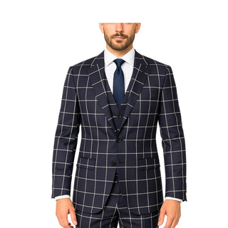 Plaid Modern Fit Wine Peak Lapel Suit
