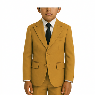 Ideal Boys' Mustard 4-Way Stretch Suit
