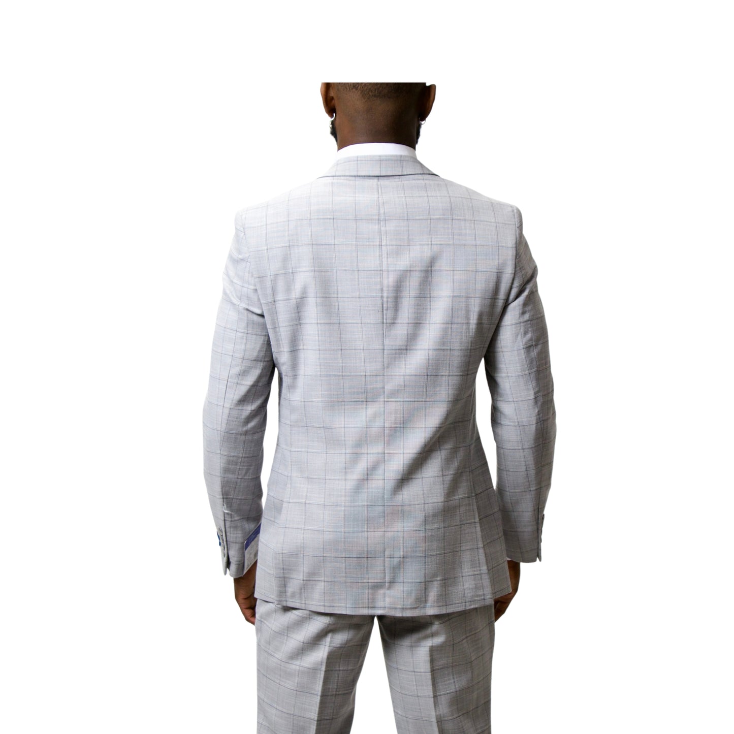 2Bvf100-Lr7001-21 Plaid Pino Baldini Vested Plaid Slim Fit Suits