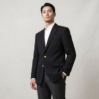 Joseph Michael Gold Button Notch Lapel Blazer - Black