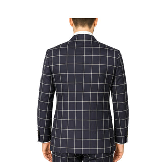 Plaid Modern Fit Wine Peak Lapel Suit