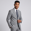 Joseph Michael Men's Light Grey Modern Fit Pinstripe Suit — Notch Lapel