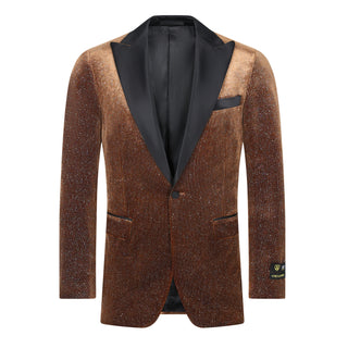 Camel Sparkle Velvet Blazer