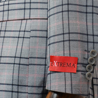 3 Piece Extrema Plaid Suit Grey 524