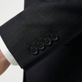 Joseph Michael 29105 Black Slim Fit Peak Lapel Vested Suit - Close Up