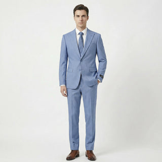 Joseph Michael 29105 Denim Slim Fit Peak Lapel Vested Suit - Side View