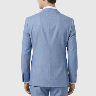Joseph Michael 29105 Denim Slim Fit Peak Lapel Vested Suit - Detail View