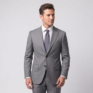 Joseph Michael Carrington Men's Slim Fit Sharkskin Suit - Peak Lapel