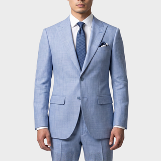 Joseph Michael M3090 Peak Slim Sky Sharkskin Slim Fit Suit - Front View