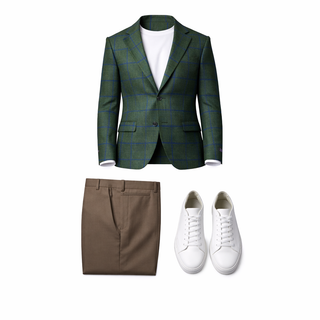Joseph Michael Men's Green Big Plaid Modern Fit Sport Coat