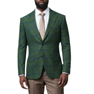 Joseph Michael Men's Green Big Plaid Modern Fit Sport Coat