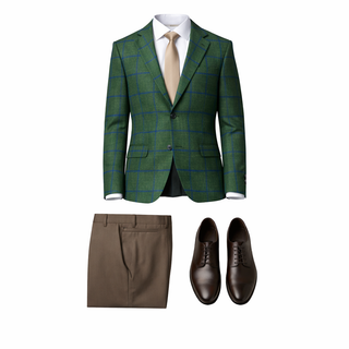 Joseph Michael Men's Green Big Plaid Modern Fit Sport Coat