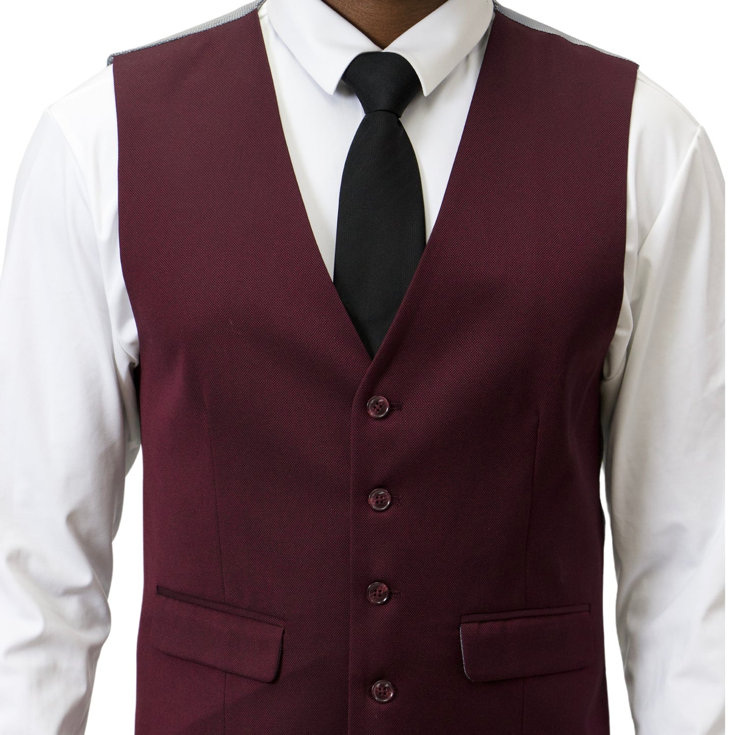 Royal Luxe Modern Fit Burgundy Vested Suit