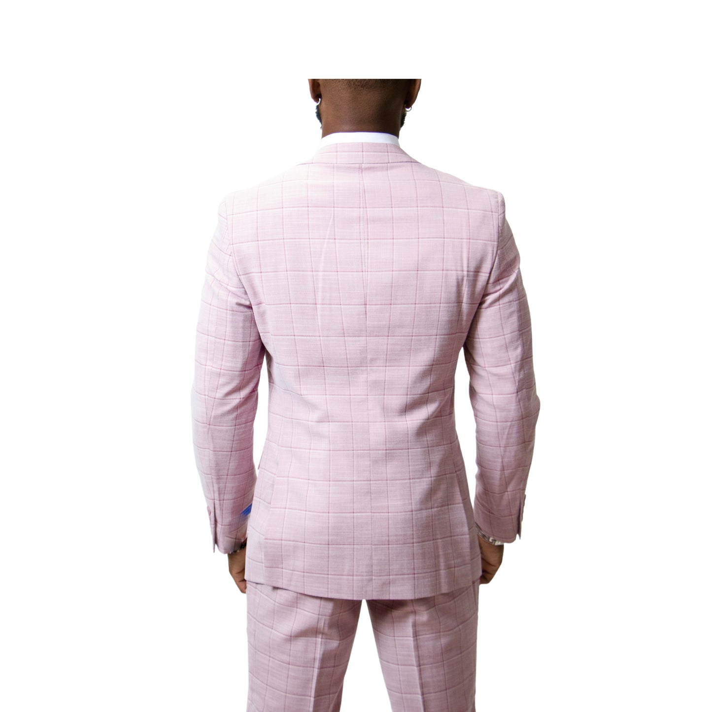 Pino Baldini Vested Wine Plaid Slim Fit Suits