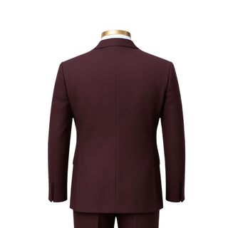 100% Wool 2 Button Modern Fit Burgundy Suit