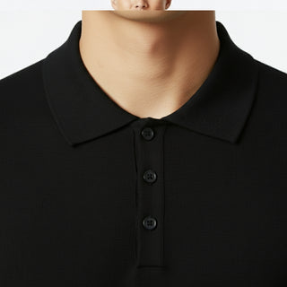 Jm2255 Black Long Sleeve Polo