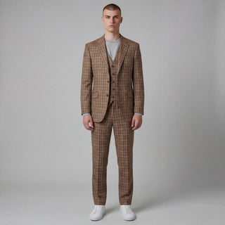 Joseph Michael Modena Men's Copper 3-Piece Plaid Suit