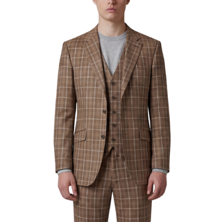 Joseph Michael Modena Men's Copper 3-Piece Plaid Suit