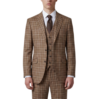 Joseph Michael Modena Men's Copper 3-Piece Plaid Suit