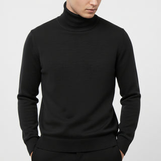 Black Traditional Fit Turtleneck Sweater