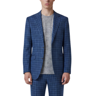 Joseph Michael Modena Men's Blue 3-Piece Plaid Suit